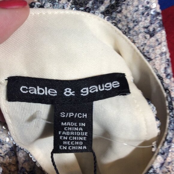 Cable & Gauge Size Small Women's Snake Skin Halter Top with Sequins NWOT - Picture 5 of 8